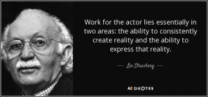 Work for the actor lies essentially in two areas: the ability to ...