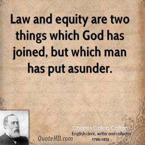 ... are two things which God has joined, but which man has put asunder