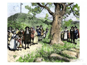 ... Arriving in Boston, Massachusetts Bay Colony, 1630s Giclee Print