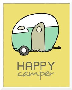 ... camping mustard yellow happy campers vintag camper vintage campers