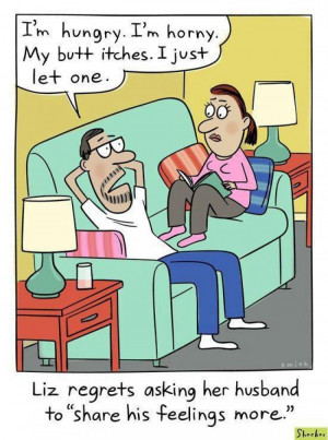Funny husband and wife cartoon