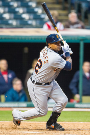 Yoenis Cespedes Yoenis Cespedes 52 of the Detroit Tigers hits an RBI