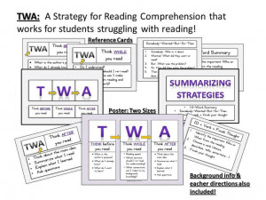 Materials to support the TWA reading strategy for struggling readers ...