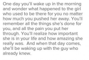 One day you will realize