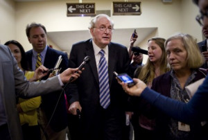 Sen. Jay Rockefeller, D-W.V., interviewed by the press before the ...