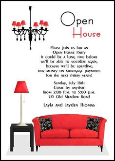 most creative open house party invitation wording samples at ...