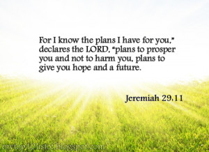 for i know the plans i have for you declares the lord plans to prosper ...