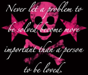 pink hearts and skulls