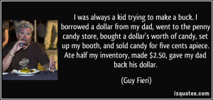 ... apiece. Ate half my inventory, made $2.50, gave my dad back his dollar