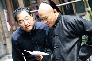 Ronny Yu (left) and Jet Li (right) on the set of JET LI’S FEARLESS a ...