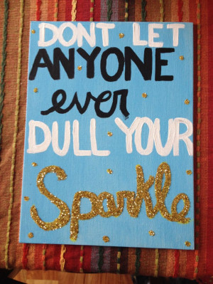 Love the sparkles! DIY canvas with a great quote!