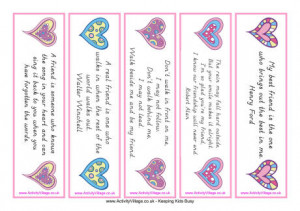 Bookmarks Printable Bookmarks for Valentine's Day