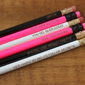 Mean Girls Quotes 6 Pack That was so Fetch Boo You Whore Pencil Set