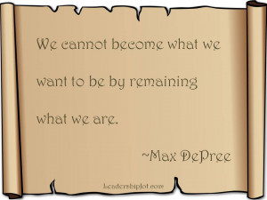 Max DePree quote on the need to change
