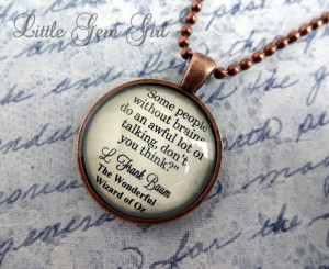 > Necklaces > Custom Photo and Glass Dome > Wizard of Oz Book Quote ...
