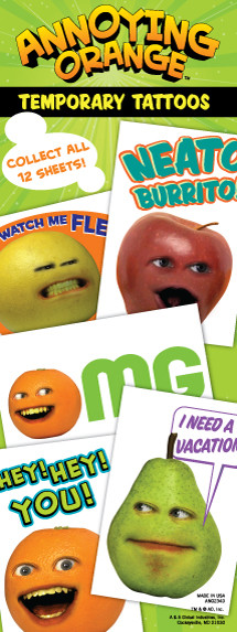 Flat Vending Tattoos > Annoying Orange Temporary Tattoos, Display