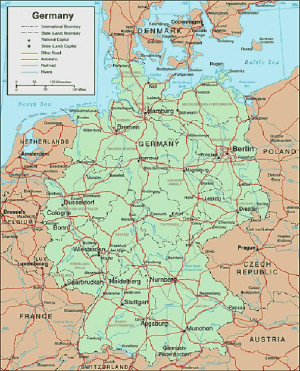 Map Germany and Surrounding Countries