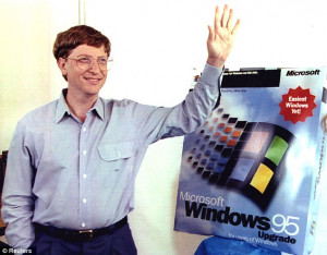 Flashback to 1995: Gates introducing the latest version of Windows 17 ...
