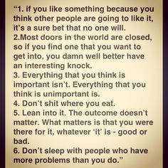 rules to live by quote from People Like Us. Love these!