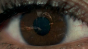 Crixus' beheading, seen in Naevia's eye's reflection.