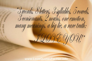 love quotes - 3 words, 8 letters, 3 syllables, 5 vowels, 3 consonants ...