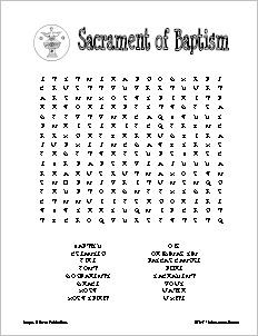 Sacrament of Baptism Word Search