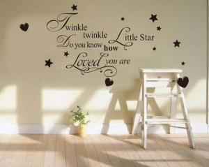 quote wall art sticker - cheap wall decal - Twinkle Little Star quote ...