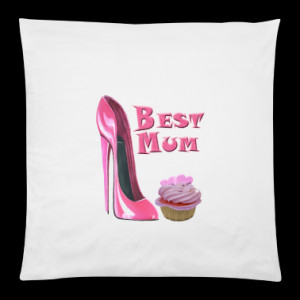 Best-Mum-Pink-Stiletto-Shoe-and-Pink-Cupcake-pillow-case.png