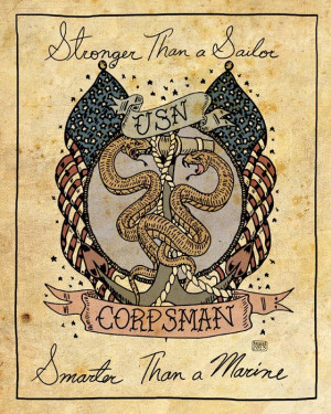 US Navy Corpsman Tattoo Print 