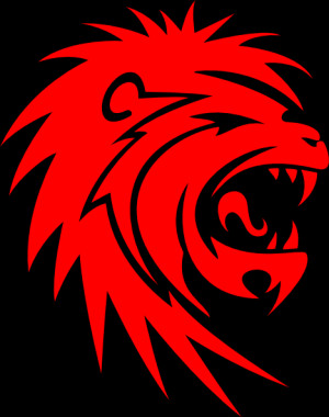 Roaring Red Lion clip art