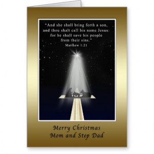 Christmas, Mom and Step Dad, Religious Card