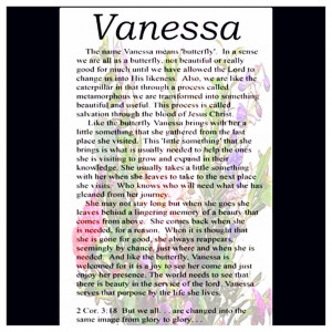 Name meaning: VanessaBeautiful Butterflies, Beautiful Secret