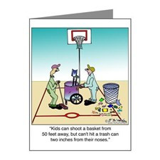 Shooting Trash Baskets Note Cards (Pk of 20) for