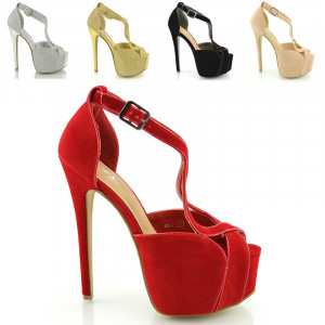 ankle strap platform red sole high heels wedding or prom for women