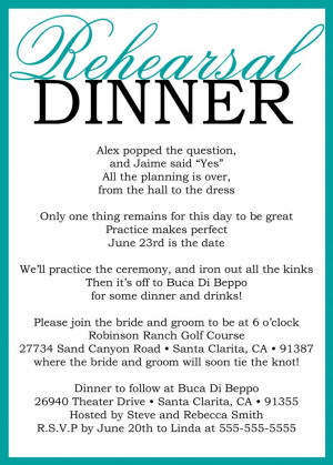 ... Printable Wedding Rehearsal Dinner Poem Invitation. $15.00, via Etsy