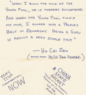 ... note by Kerry Thornley quoting Ho Chi Zen (aka Kerry Thornley