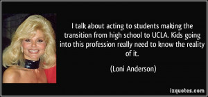 talk about acting to students making the transition from high school ...