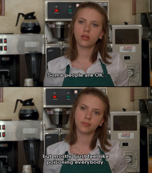 coffee shop, funny, ghost world, lol, movies, quotes, scarlet ...
