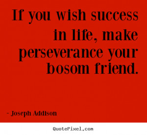 Success quotes - If you wish success in life, make perseverance your ...