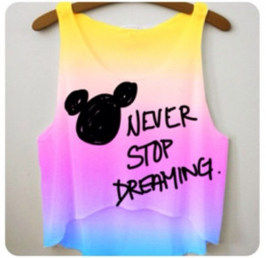 tank top yellow pink purple disney mickey mouse quote on it tie dye ...