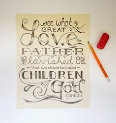Hand lettering | Great love- great idea for a child's room!
