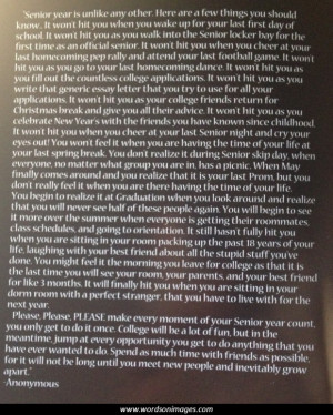 Senior year quote...