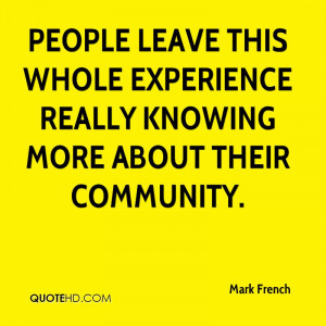 People leave this whole experience really knowing more about their ...