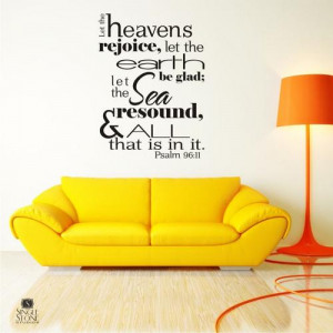Bible Verse Wall Decals Psalm 96:11 - Vinyl Stickers Scripture Bible