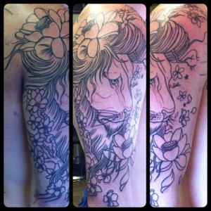 First Session In This Lion Half Sleeve Tattoos Tattoo Process picture