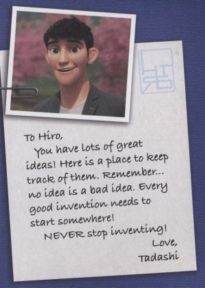 Tadashi Hamada Tadashi in Hiro's journal