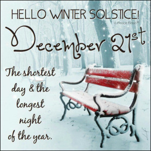 Winter Solstice - one of the happiest days of the year!!
