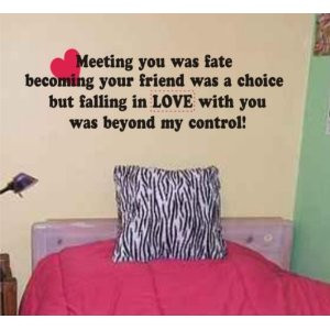 You Was Fate Quote Wall Decal Sticker Love Marriage Wedding Newlyweds ...