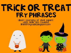 Halloween Fry Phrases Flash Cards
