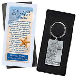 One Person Can Make A Difference Pewter Key Ring